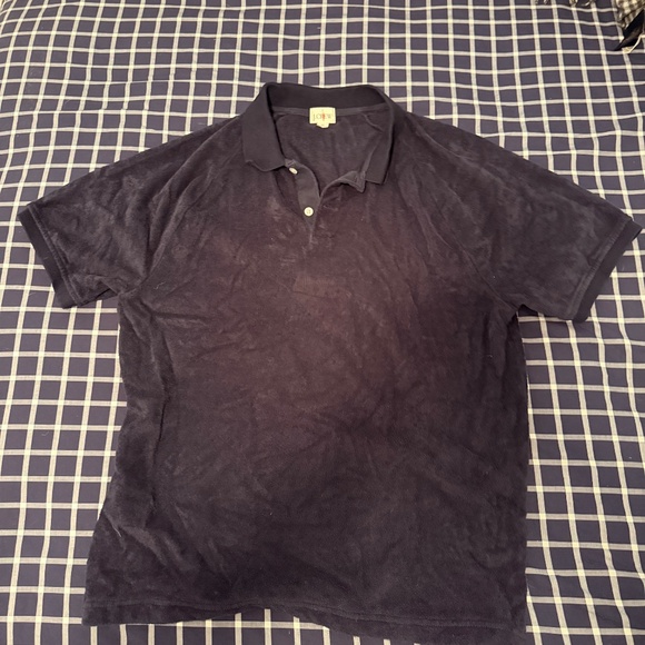 J.Crew Navy Terry Cloth Polo Shirt – Men’s Medium – Retro Resort Style - Picture 2 of 7